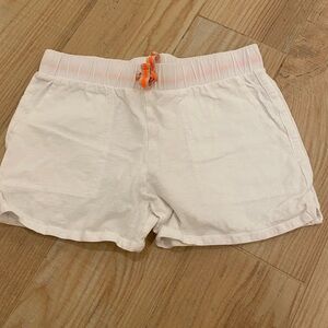 Crewcuts White Athletic Shorts with Orange Drawstring